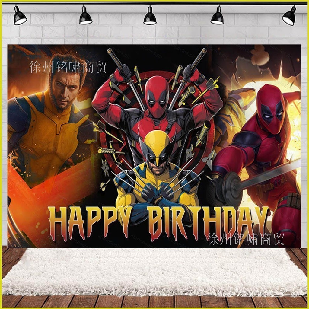 Snow Deadpool Wolverine Chủ đề sinh nhật cảnh trang trí biểu ngữ chụp ...