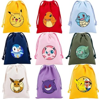 Túi dây rút Pokémon túi lưu trữ hoạt hình túi quà tặng túi vải sang trọng