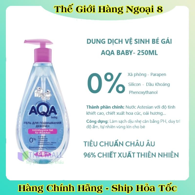 [DATE MỚI] Dung dịch vệ sinh AQA BABY cho bé từ sơ sinh 0+ đến 8 tuổi 250ml của Nga
