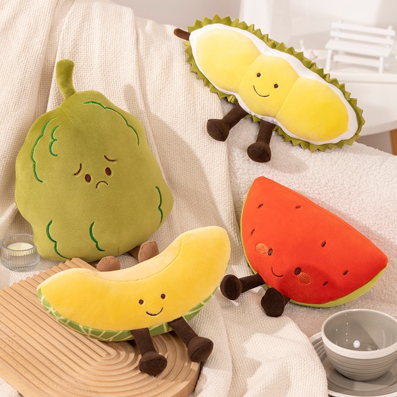 Rytanda sầu riêng, Cantaloupe, Dưa hấu, Đồ chơi nhồi bông trái cây dễ thương Bầu đắng, Gối, Búp bê rau củ, Gối cho trẻ em, Bạn gái, Quà tặng sinh nhật, Quà tặng Giáng sinh