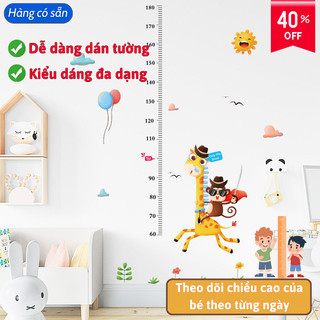 Miếng Dán Tường Hươu Cao Cổ Bunnies House – Decor Phòng Bé Đáng Yêu, Giấy Dán Dễ Thi Công, 2 Màu