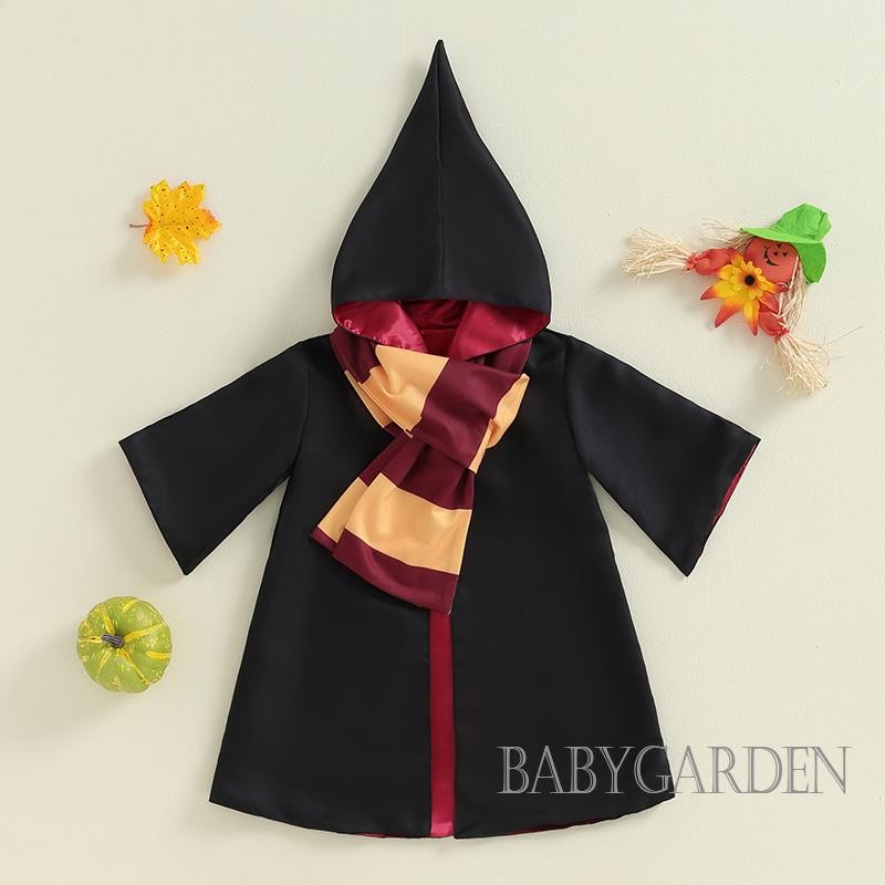 Baga-người Lớn / Trẻ Em / Bé Phù Thủy Trang Phục Dài Tay Áo Khoác Phù Thủy Có Khăn Cosplay Quần Áo Halloween