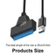 Btsg USB 3 0 Cáp Chuyển Đổi Cho 2 5Inch HDD Đĩa Chắc Chắn 6Gbps Tốc Độ Nhanh Chuyển Đổi Dữ Liệu Với Hỗ Trợ UASP Màu Đen