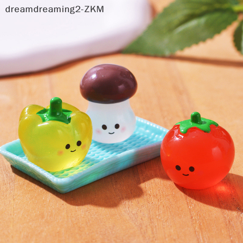 [Dreamdreaming] Các bức tượng thu nhỏ Thực phẩm mô phỏng dạ quang dễ thương Rau quả Đồ trang trí cảnh quan vi mô để trang trí nhà cửa Trang trí phòng [zkm]