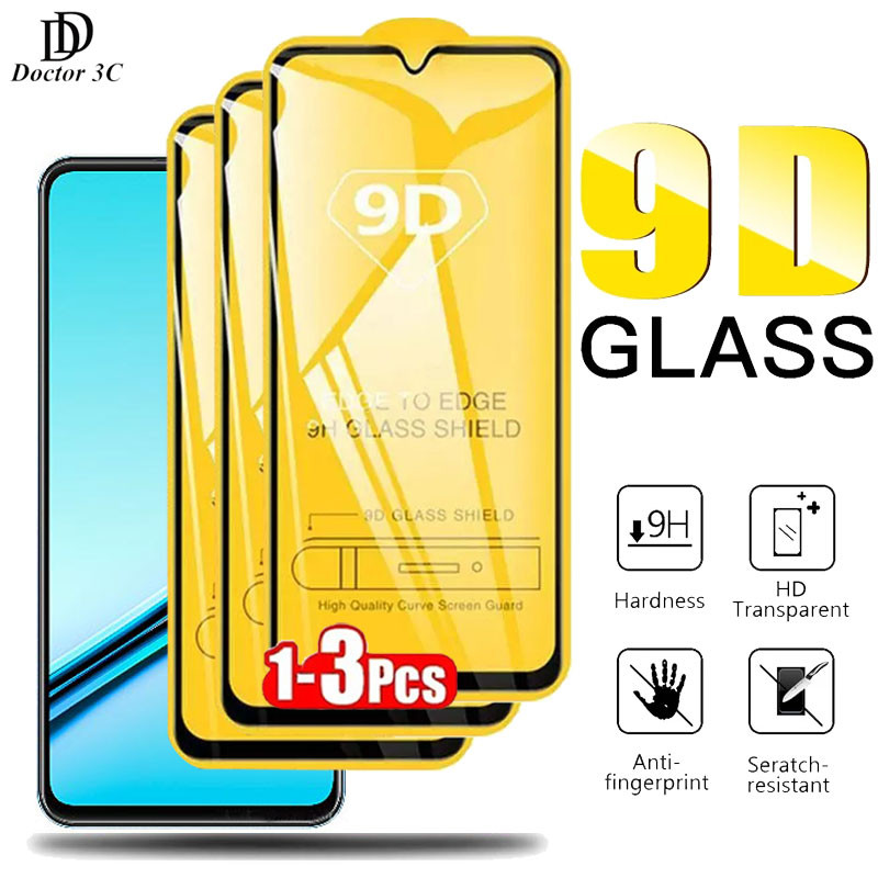 Kính cường lực 9D bảo vệ toàn màn hình dành cho Realme Note 60 50 C75 C67 C65s C65 C63 C61 C55 C53 C51 C35 C33 C31 C30 C30s C25 C25s C25Y C21 C21Y C21 C17 C15 C12 C11 2021 C3 C2 5G 4G