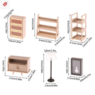 Alik 1 / 12 Nhà Búp Bê Tủ Giày Kệ Sách Đèn Sàn Đồng Hồ Treo Tường Nhà Búp Bê Nội Thất Phòng Khách Trang Trí Búp Bê Phụ Kiện Nhà VN