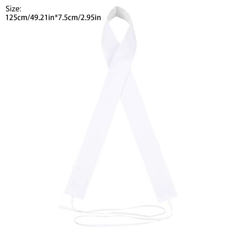Chinese Style White Detachable False Collar for Ancient Dress Skinny Long Scarf