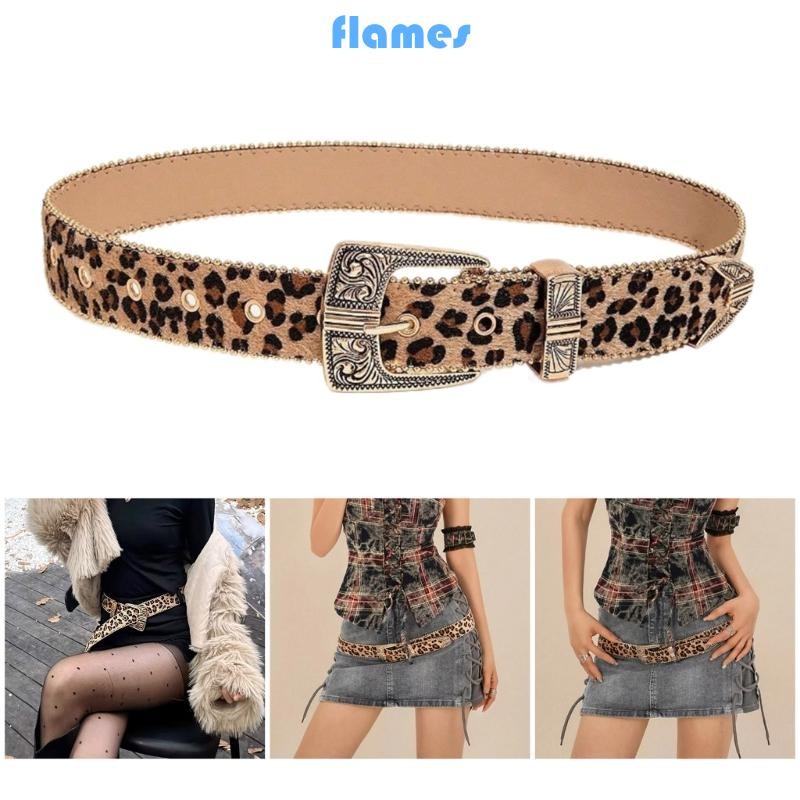 Fl Phổ Biến Thắt Lưng 2000 Nhung Da Báo Thắt Lưng Quần Short Quần Jean Thắt Lưng Nữ Trang Trí Eo