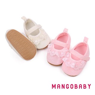 Mg-baby Girls Flats Ruffle Ren Đầm Công Chúa Giày Chống Trơn Trượt Nôi Giày Thể Thao Cho Trẻ Sơ Sinh