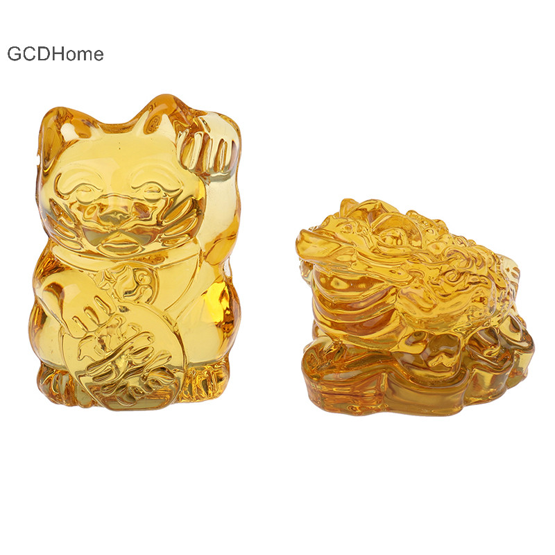 Gcdhome Trung Quốc Pha Lê Vàng Phong Thủy May Mắn Ếch HOT Trang Trí Nhà Cửa Quà Tặng
