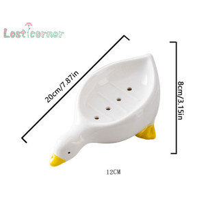 [Lostcorner] 1 Hộp xà phòng hình con vịt màu vàng Hộp đựng xà phòng hoạt hình Đĩa đựng xà phòng có thể thoát nước Hộp đựng xà phòng Đĩa đựng xà phòng cho khay Phụ kiện phòng tắm [Mới]
