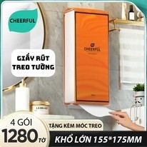 Giấy rút treo tường 1280 tờ Cheeful tiện lợi, nội địa trung cao cấp 4 lớp - M123
