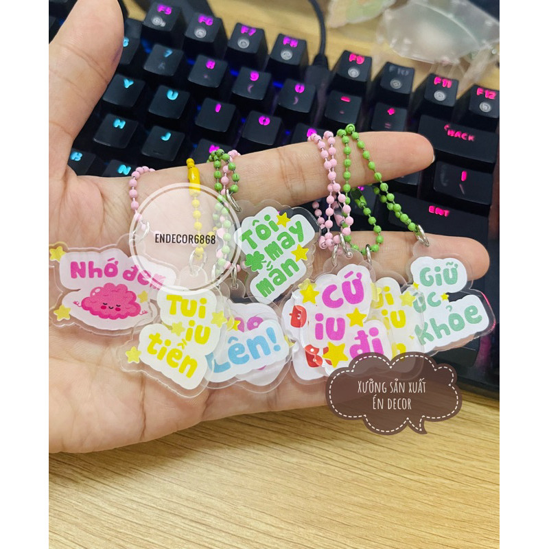 Móc khoá Lời Nhắn Nhủ cute in theo yêu cầu - Xưởng quà tặng Sango