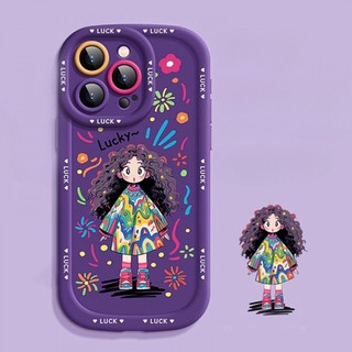 Ốp điện thoại Graffiti cô gái ngọt ngào cho iPhone 16 / 15 / 14 / 13 / 12 / X / 7 / 11 / Plus / pro Max Vỏ bảo vệ chống phồng bao gồm toàn bộ silicon mờ mềm bền chống rơi