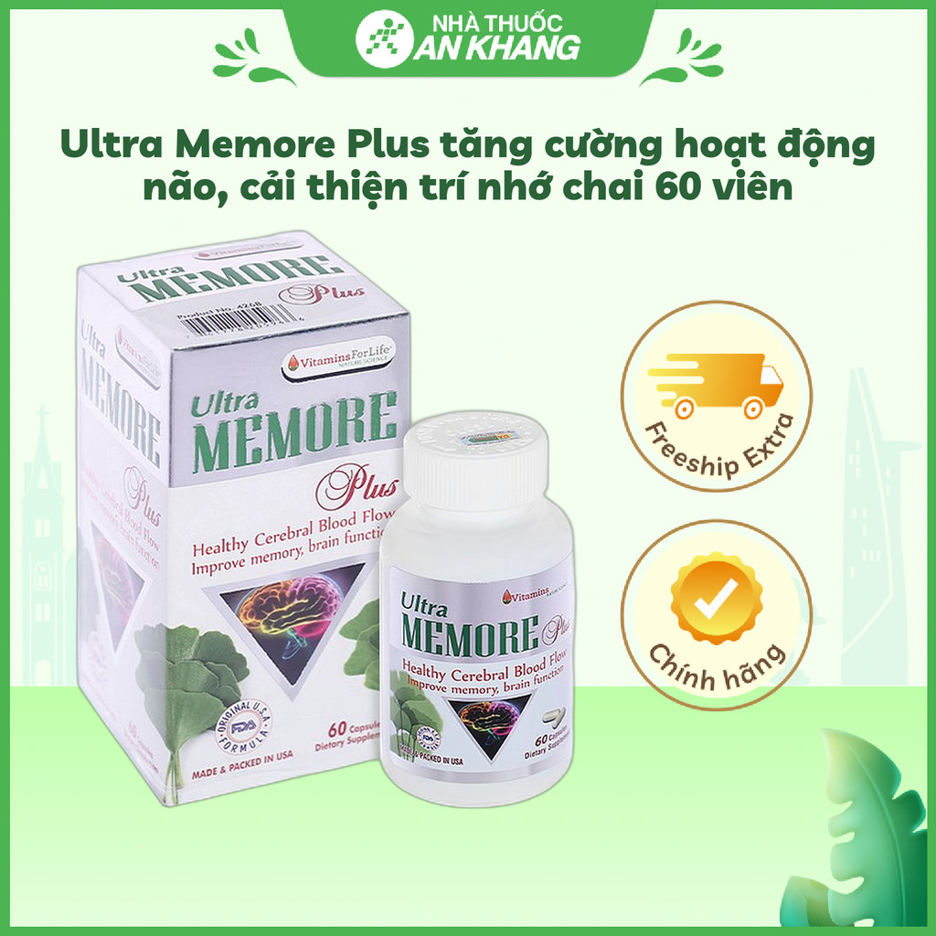 Ultra Memore Plus tăng cường hoạt động não, cải thiện trí nhớ chai 60 ...