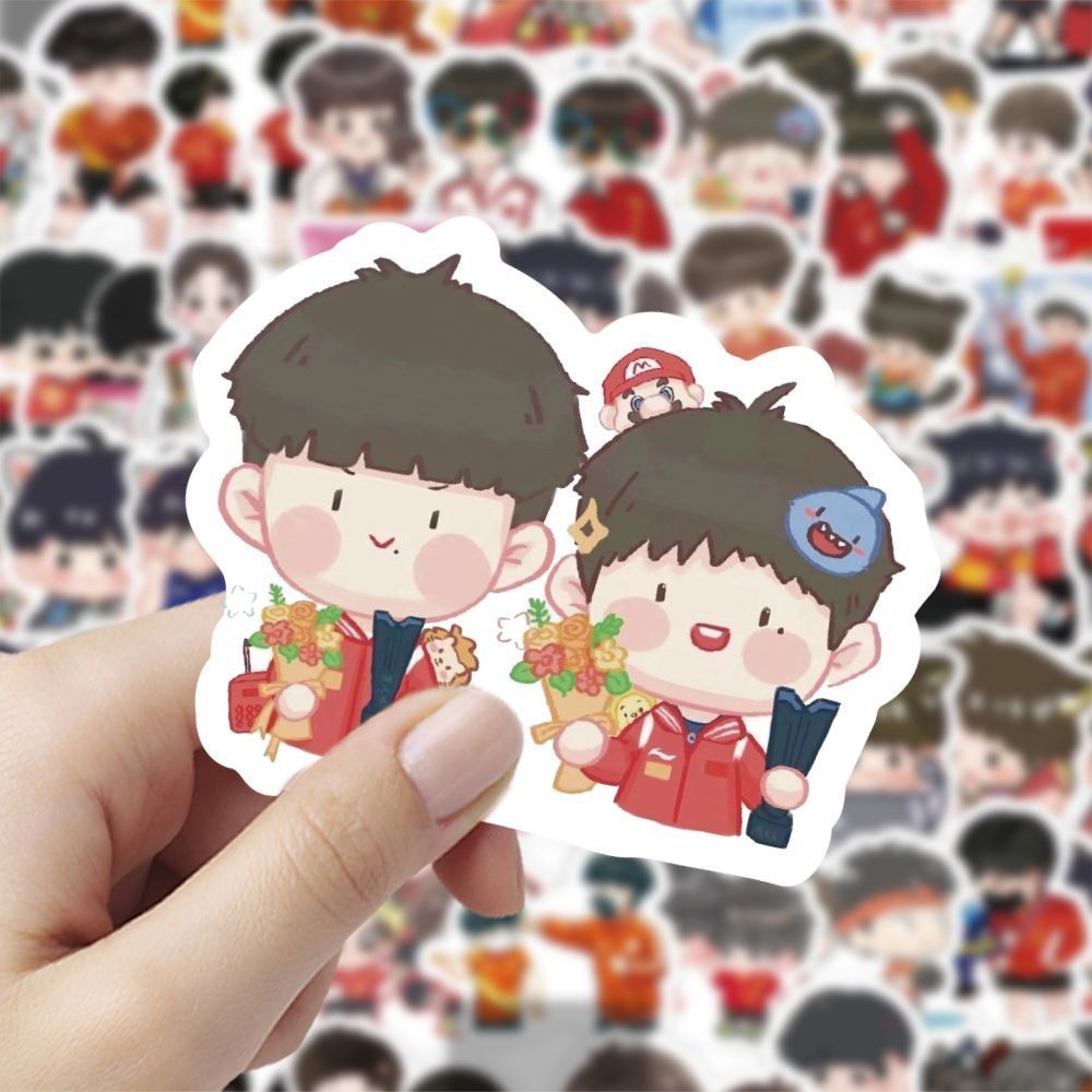 ✨Sản phẩm mới✨180 Tờ Phiên Bản Q Satou Thần Họa Tiết Dán Dễ Thương Wang Chuqin Sun Yingsha Hoạt Hình Dán diy Vỏ Điện Thoại Sổ Tay✨Sự kiện✨