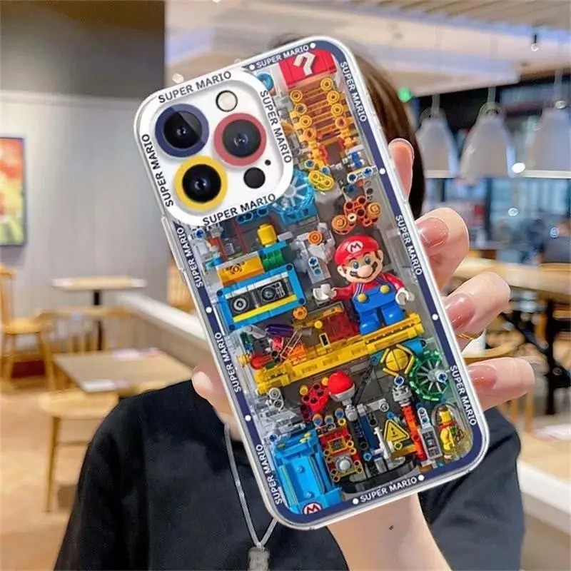 Ốp Lưng Trò Chơi Super Mario Bros Cho iPhone 16 15 14 13 12 11 Pro Max XR X XS Max 7 8 14 15 Plus SE 2020 Mini Khối Xây Dựng Silicon Chống Sốc Trong Suốt Mềm - ảnh 3