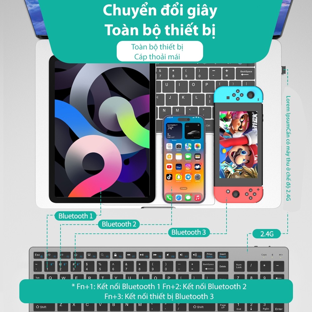 Bàn phím Goojodoq Bluetooth 102phím cho máy tính xách tay Máy tính để bàn | BigBuy360 - bigbuy360.vn