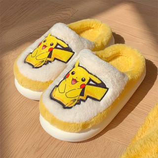 XIXITIAO Dép Cotton Pokémon Chính Hãng Co-Branded Dễ Thương Sang Trọng Pikachu Nữ Trong Nhà Lông Cừu Lót Giữ Ấm
