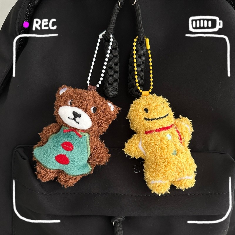 Bộ Giáng Sinh Dễ Thương Sang Trọng Đồ Trang Trí Búp Bê Móc Khóa Mềm Cuddle Ba Lô Túi Mặt Dây Chuyền Gif Trang Trí