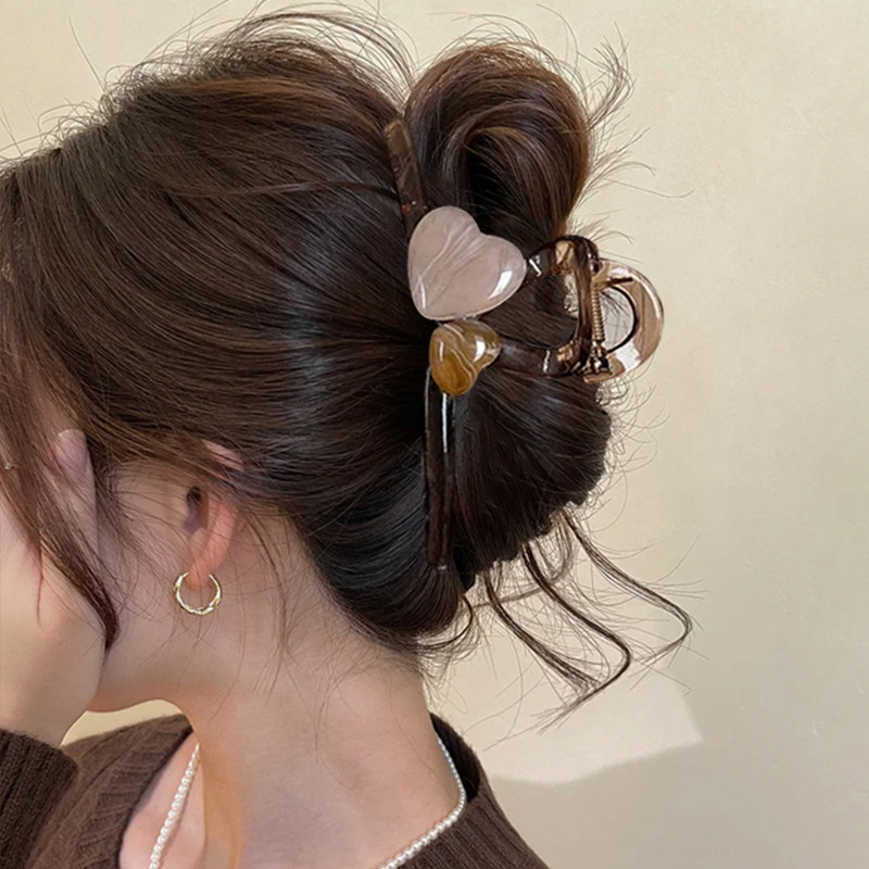 Kẹp Tóc Nữ Pháp Cao Cấp Cá Mập Tóc Màu Cà Phê Sang Trọng Dễ Thương Kẹp Tóc Lớn Phụ Kiện Thời Trang