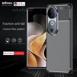 Ốp Điện Thoại Bằng Sợi Carbon Bọ Cánh Cứng Cho Vivo V40 Pro V40Pro V 40 VivoV40 5G 2024 Kinh Doanh Sang Trọng Vỏ Silicon TPU Mềm Chống Vân Tay Họa Tiết Mờ Ốp Lưng Chống Sốc