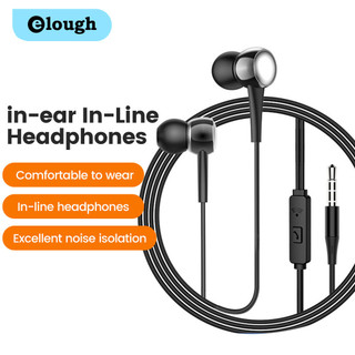 Tai nghe có dây Elough 3,5mm Tai nghe nhét tai điều khiển trực tuyến cho điện thoại di động