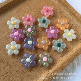 Màu thạch lấp lánh bột lấp lánh hoa hướng dương hoa phụ kiện nhựa diy Bông tai làm bằng tay mũ đội đầu bán buôn