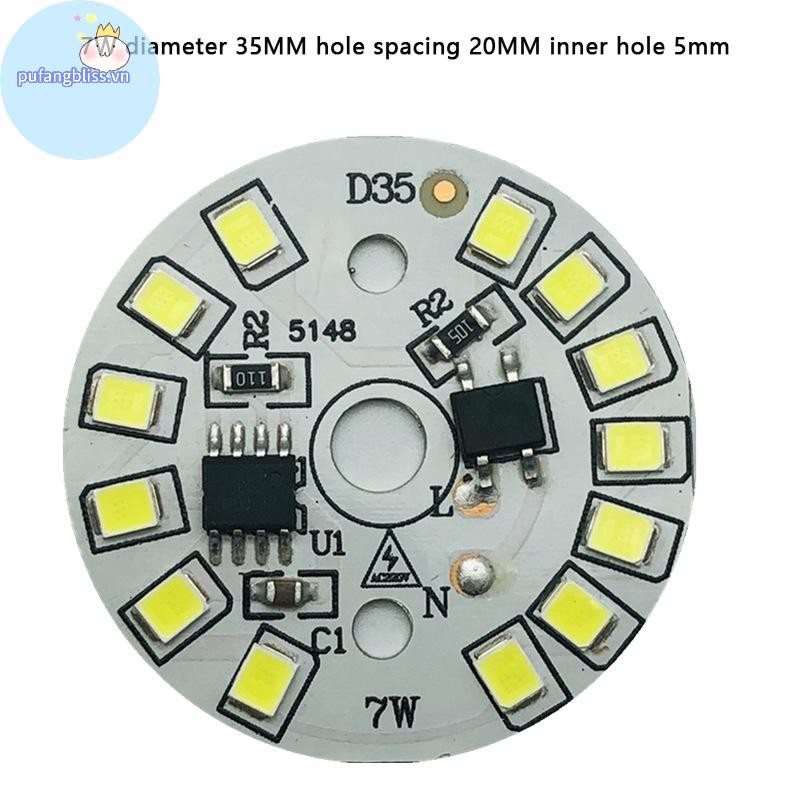 Pufangbliss Bóng Đèn AC 220V Downlight Chip Spotlight Bóng Đèn LED Miếng Dán Đèn SMD Tấm Mô-đun tròn Tấm nguồn sáng VN