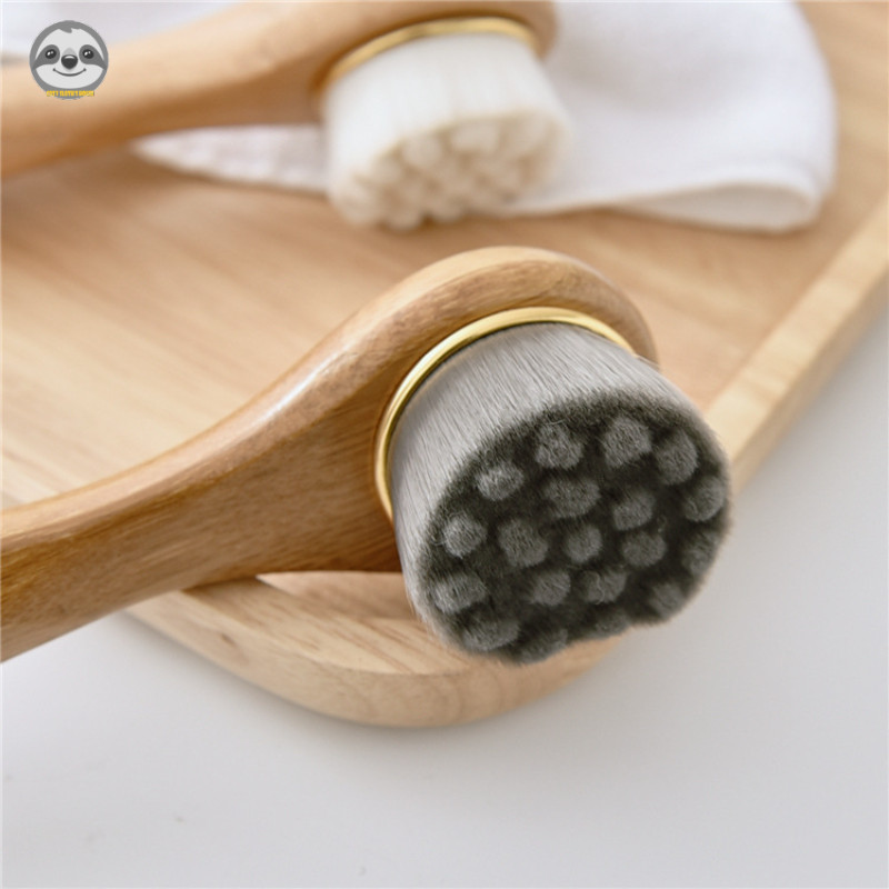 Phong cách Nhật Bản Muji Style / Bàn chải rửa mặt Beech / Dụng cụ rửa mặt tiện dụng Sữa rửa mặt / Bàn chải làm sạch thủ công / Bàn chải Massage bằng gỗ nguyên khối / Bàn chải làm sạch da mặt