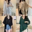 Áo móc nữ OUSXA, Áo bơi dáng rộng cổ chữ V che, Đồ bơi rỗng dệt kim mỏng thời trang mùa hè