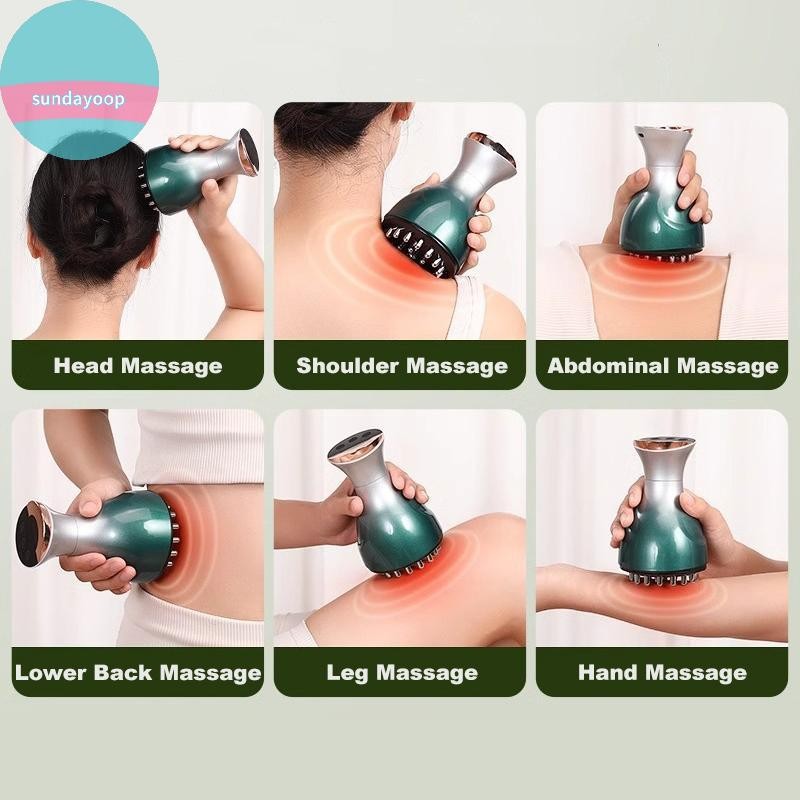 HFSHY Sạc Guasha Máy Mát Xa Định Hình Cơ Thể Làm Nóng Kinh Tuyến Cạo Bàn Chải Lymphatic Giải Độc Chế Độ Nạo vét Mỡ Đốt VN