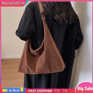 Túi du lịch đi lại nữ da lộn Hobo dung tích lớn