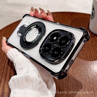 Giá đỡ vòng sang trọng Mạ từ tính Vỏ điện thoại cho Xiaomi Redmi Note 14 13 Pro Plus 12 11 Pro 14 Pro + 11S A3 Bảo vệ Camera Chân đế Vỏ silicon mềm chống sốc J0QG