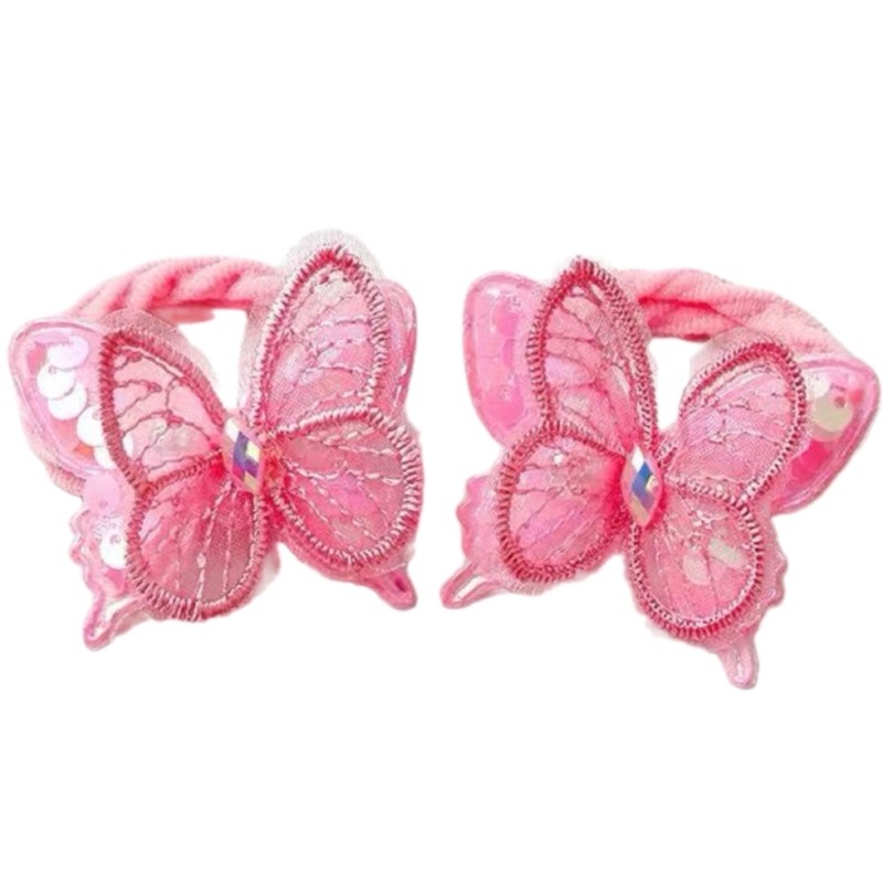 Ở Đàn Hồi Bướm HairBands Đuôi Ngựa Giá Đỡ Dây Buộc Tóc Scrunchy Blingbling Nơ