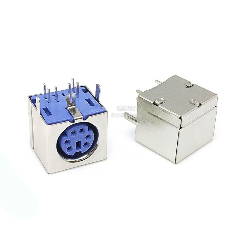P PS2 Ổ Cắm 6P Tím Xanh Đen 6 Lõi Chuột Ổ Cắm Bàn Phím Giao Diện Nữ S-Terminal Bao Gồm Tất Cả Sáu @
