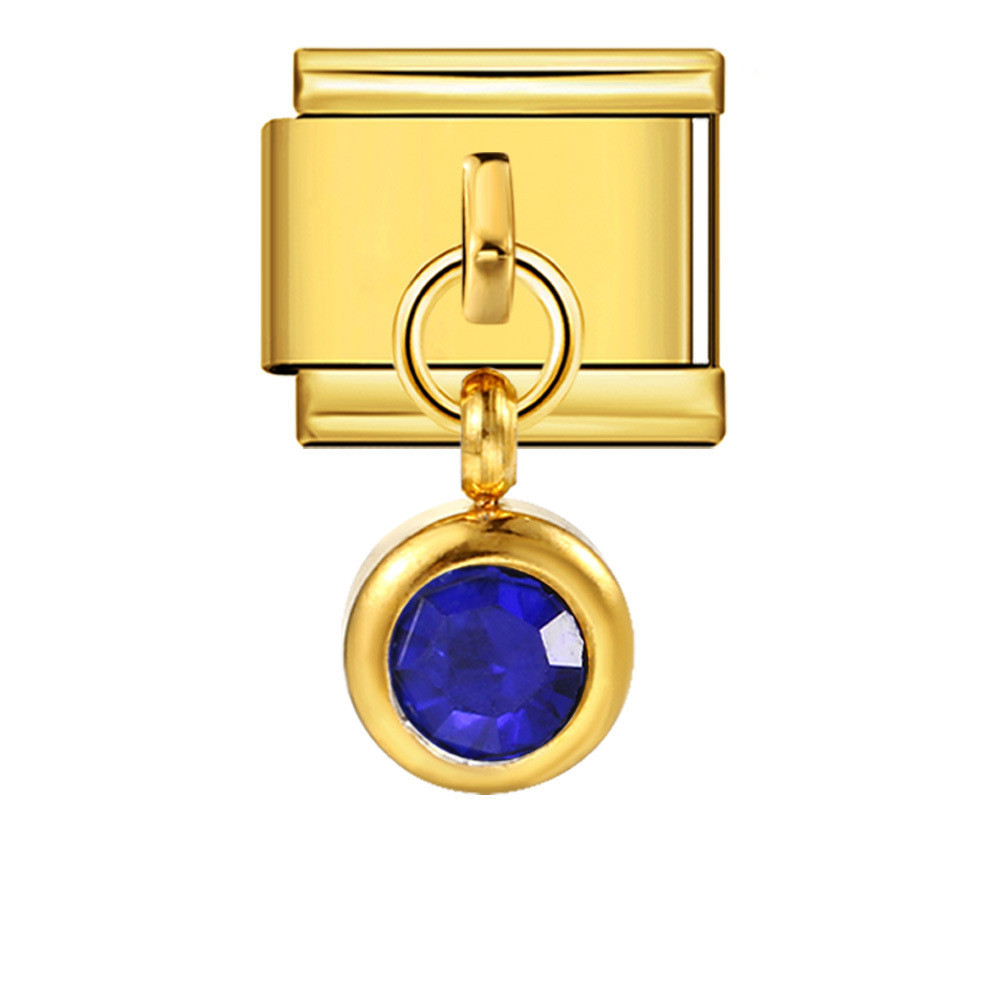 Mặt dây chuyền birthstone tròn, móc thép titan, phụ kiện thời trang đa năng