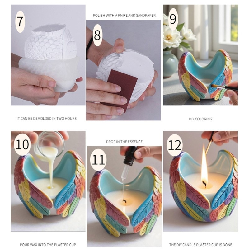 PPY Họa Tiết Cánh Thiên Thần Silicon Thủ Công Khuôn Cho Nhựa Trang Sức Chủ Ý Tưởng Trang Trí Nhà Cửa