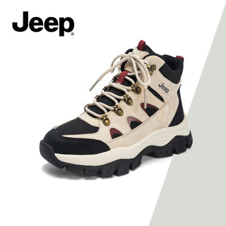 Giày bốt Martin chở hàng cao cấp mới mùa thu đông Jeep dành cho nữ, đế Chunky chống trượt, Giày đi bộ đường dài ngoài trời đến mắt cá chân