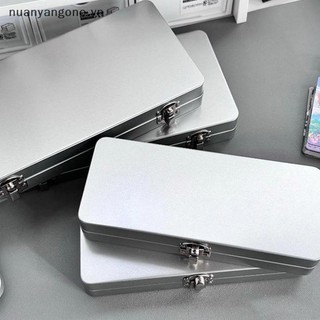 Nuanyangone.vn Hộp hình chữ nhật bằng kim loại màu xám bạc có nắp- Dành cho hóa đơn, mỹ phẩm, đồ dùng văn phòng Bảo quản-Perfect cho gia đình, văn phòng mới