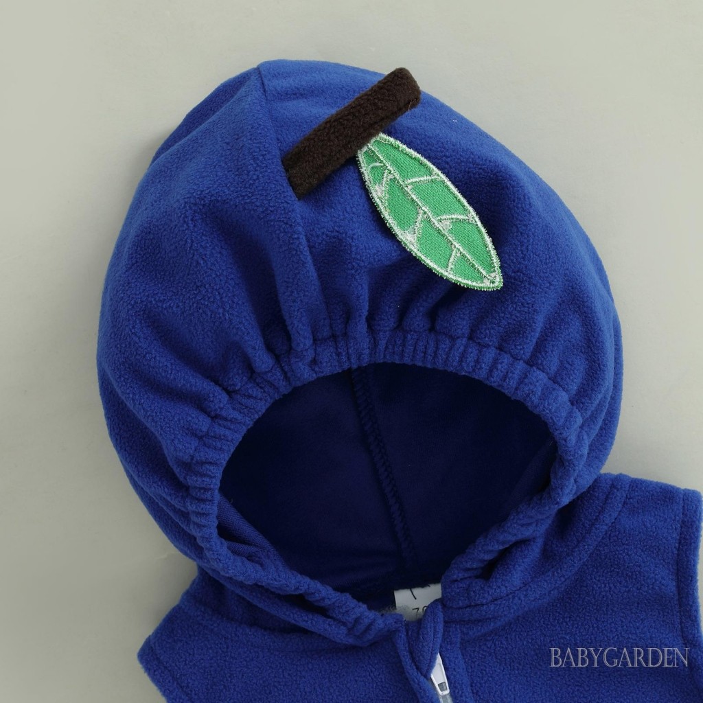 / / -Baby Girls Boys Trang phục hóa trang không tay có mũ trùm đầu Blueberry In áo liền quần có vớ sọc Quần áo Halloween