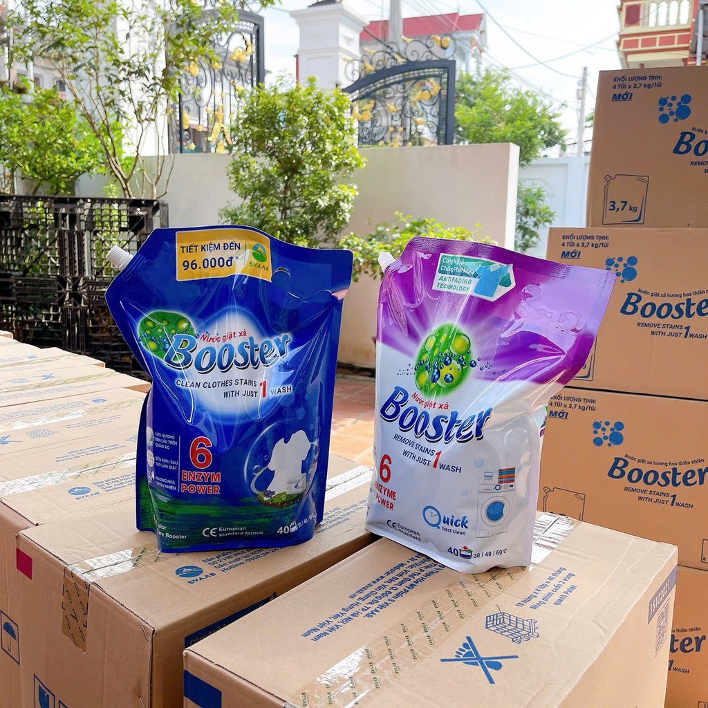 Thùng/ combo 4 túi Nước giặt xả Booster hương nắng mai - HÀNG CHÍNH HÃNG VN