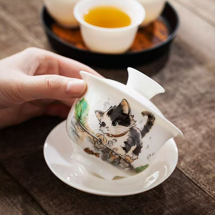 Cốc Trà Mèo Lanolin Ngọc Trà Bộ Phong Cách ins Bộ Trà Kung Fu Giá Trị Cao Hộ Gia Đình / Văn Phòng Trà Chiều Trà Cốc