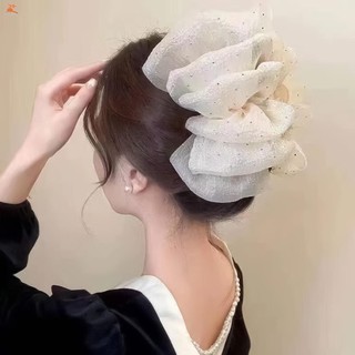 Kẹp Tóc Cá Mập Lớn Có Lưới và Chấm Bi, Phù Hợp cho Phụ nữ và Bé Gái Sử dụng Hàng Ngày