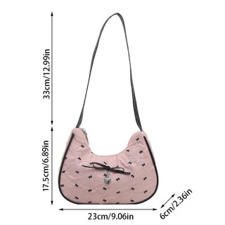 Túi Tote HOBBYIN, Túi Đeo Vai Thường Ngày Dung Tích Lớn, Thiết Kế Màu Hồng Trắng Nơ Satchels Túi Thiếu Niên Bé Gái