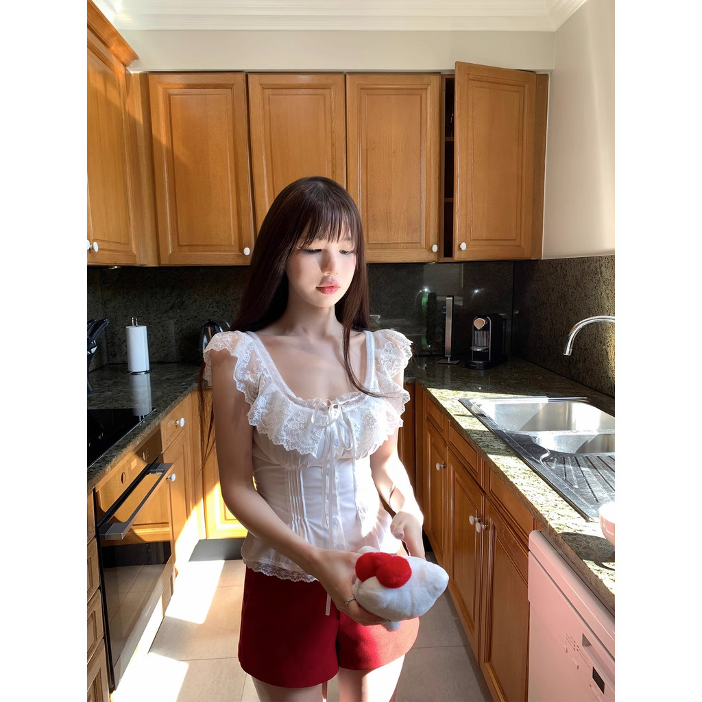 SUXI Áo sơ mi không tay màu trơn nhẹ nhàng cho nữ mùa hè