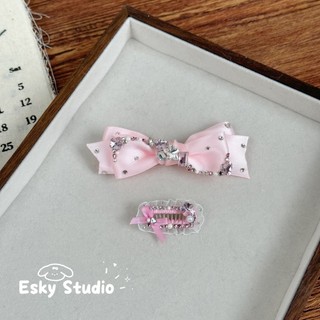 Handmade Pha Lê Nơ BB Kẹp Tóc Sang Trọng Phụ Kiện Tóc Thú Cưng Cho Maltese Yorkie Thú Cưng Kẹp Tóc