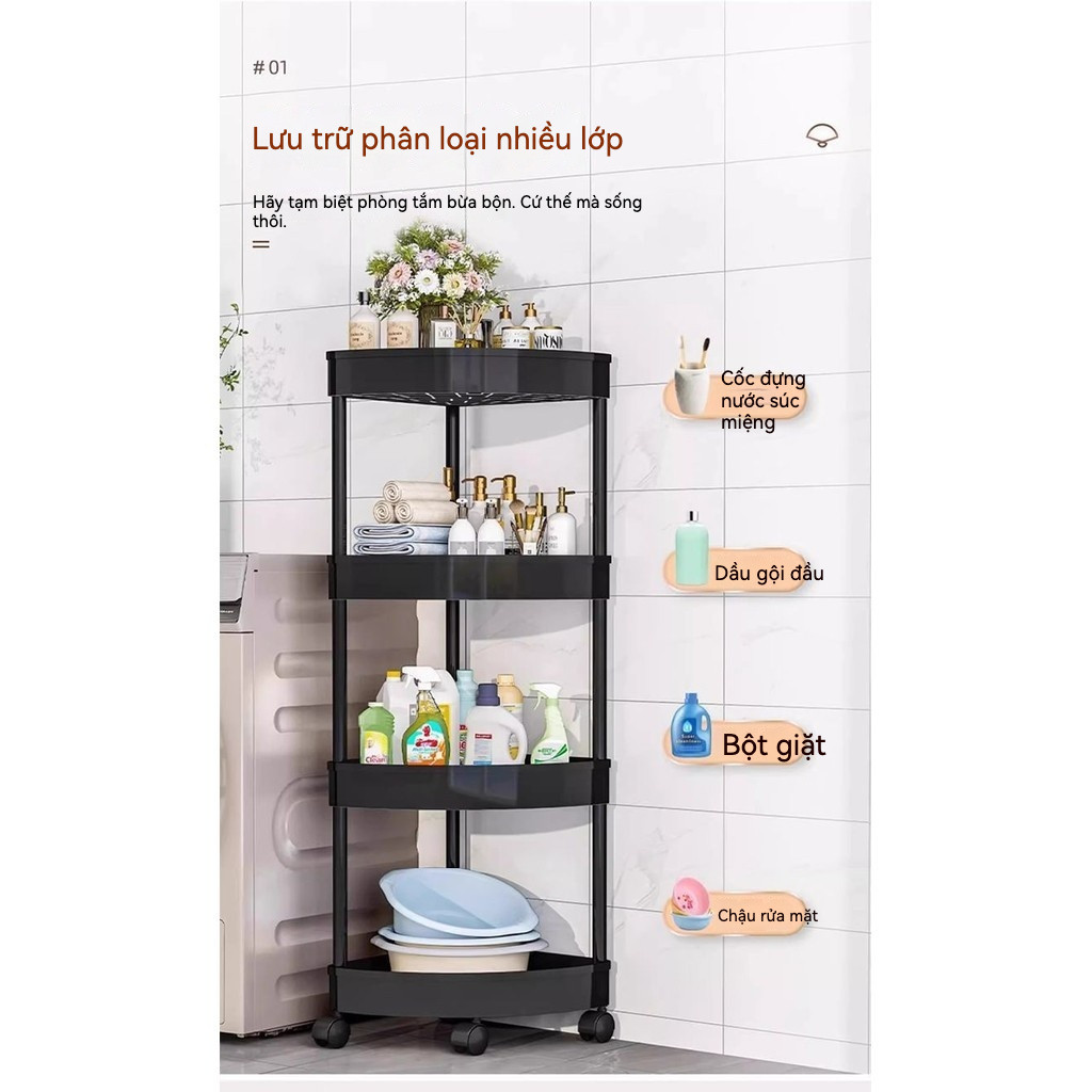 Ô - 【Giao hàng từ Hà Nội】Kệ Tam Giác Góc Tường Nhà Tắm Đa Năng 2-5 Tầng - Giá Đỡ Mỹ Phẩm & Đồ Dùng Cá Nhân | Chất Liệ...
