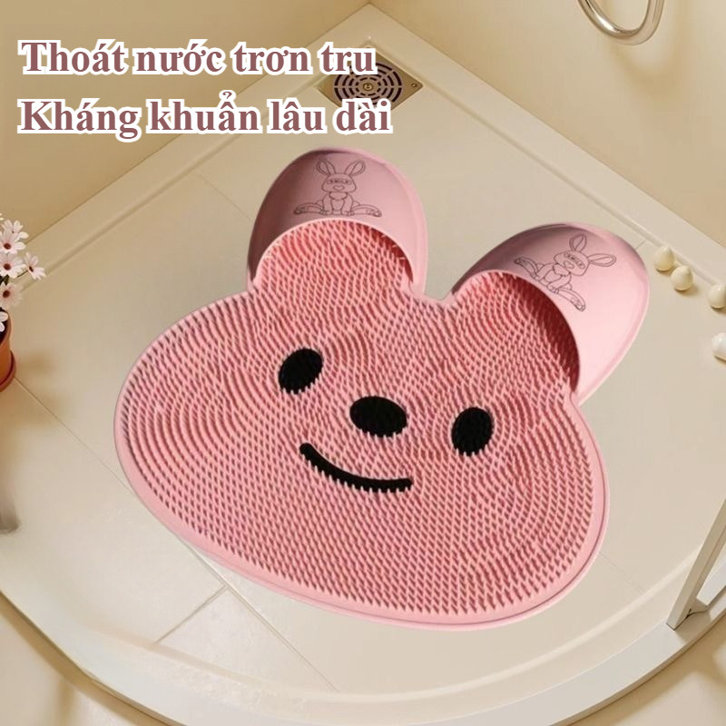 Thảm Massage Chân Silicon Hình Thỏ - Gai Mềm Kích Huyệt, CĐiều Hòa Khí Huyết, hống Trơn, An Toàn