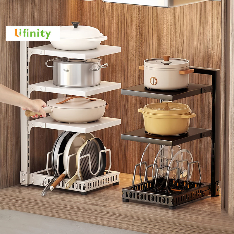 Lifinity Giá Đựng Nồi Thông Minh Điều Chỉnh Độ Cao - Thép Carbon Chống Rỉ, Phù Hợp Mọi Loại Nồi